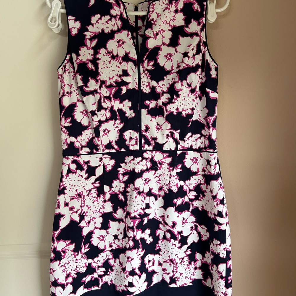 Floral Sleeveless Dress - Pink and Black